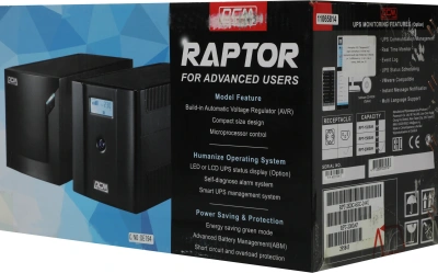 Источник бесперебойного питания Powercom Raptor RPT-2000AP 1200Вт 2000ВА черный