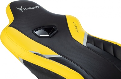 Кресло игровое Knight Thunder 5X черный/желтый экокожа крестов. металл
