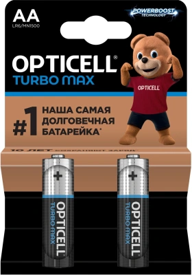 Батарея Opticell Turbo MAX LR6 AA (2шт) блистер