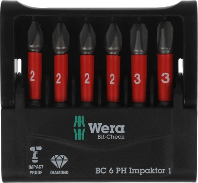 Набор бит Wera WE-057691 универсал. (6пред.) для гайковертов