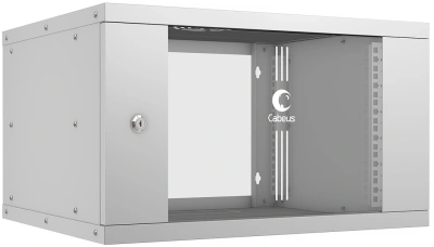 Шкаф коммутационный Cabeus (WSC-05D-6U55/45) настенный 6U 550x450мм пер.дв.стекл 30кг серый 390мм 11кг 220град. 320мм IP20 сталь