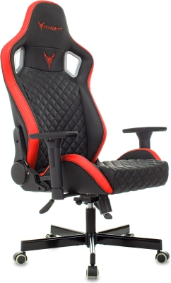 Кресло игровое Knight Outrider черный/красный ромбик экокожа с подголов. крестов. металл