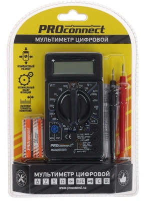 Мультиметр PROconnect M838 DT838 цифровой черный (13-3013)