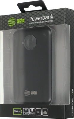 Мобильный аккумулятор Cactus CS-PBFSOA-10000 10000mAh 22.5W 4.5A USB-A/USB-C черный