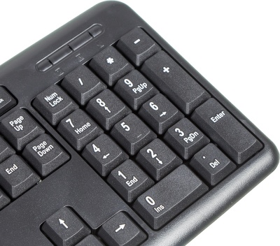 Клавиатура Оклик 180V2 черный USB (1185956) кабель 2м