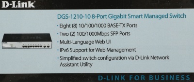 Коммутатор D-Link DGS-1210-10/F1A 8x1Гбит/с 2SFP управляемый