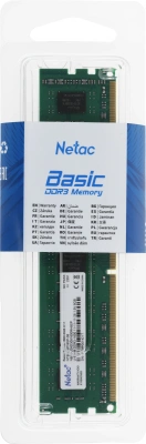 Память DDR3 8GB 1600MHz Netac NTBSD3P16SP-08 Basic RTL PC3-12800 CL11 DIMM 240-pin 1.5В dual rank Ret
