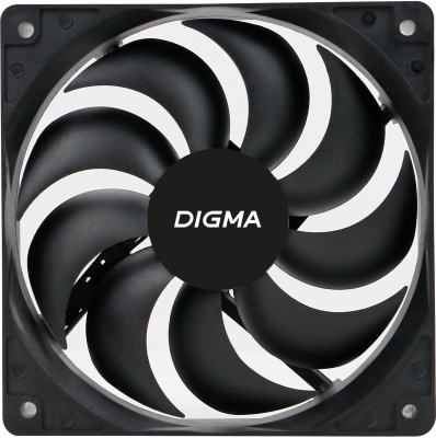 Вентилятор для корпуса Digma DFAN-120-9 120х120x25 черный 3-pin 4-pin (Molex) 23дБ (упак.:1шт) Ret