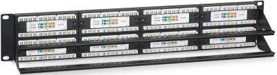 Патч-панель Cabeus PL-48-CAT.5E-DUAL 19" 1U 48xRJ45 кат.5E UTP