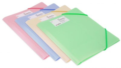 Папка на резинке Бюрократ Минерал GEMPR05AZURE A4 пластик 0.5мм кор.30мм голубой топаз карман для визитки