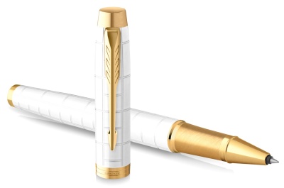 Ручка роллер Parker IM Premium T318 (2143646) Pearl GT F черн. черн. подар.кор.