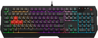 Клавиатура A4Tech B140N черный USB for gamer LED (подставка для запястий) кабель 1.8м