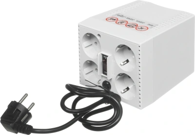 Стабилизатор напряжения Powercom TCA-1200 600Вт 1200ВА белый