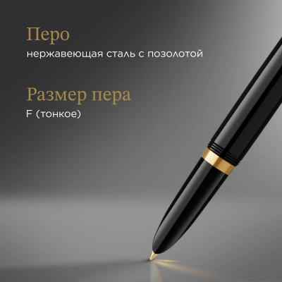 Ручка перьев. Parker 51 Premium (CW2169030) Black St.Steel GT F сталь нержавеющая подар.кор.