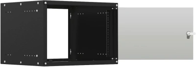 Шкаф коммутационный NTSS Lime (NTSS-WL9U5545GS-BL) настенный 9U 550x450мм пер.дв.стекл несъемн.бок.пан. 30кг черный 370мм 12кг 110град. 500мм IP20 сталь