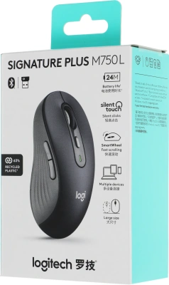Мышь Logitech M750 L Large графитовый оптическая 4000dpi беспров. BT/Radio USB 5but (910-006266)