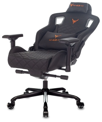 Кресло игровое Knight TITAN черный ромбик экокожа с подголов. крестов. металл
