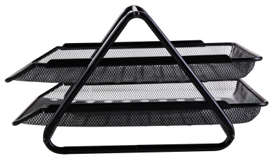 Лоток горизонтальный Deli E9183 для бумаг 350х274х185мм черный металл сетка