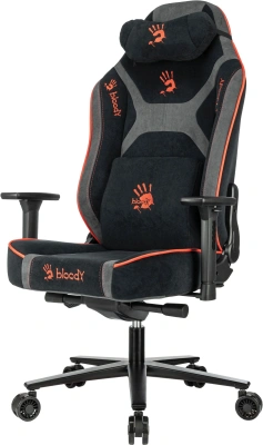 Кресло игровое A4Tech Bloody GC-680 черный/серый искусственная замша с подголов. крестов. металл