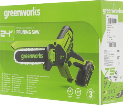 Цепная пила Greenworks GD24CSMNX аккум. 400Вт дл.шины:6" (15.2cm) (2008707)