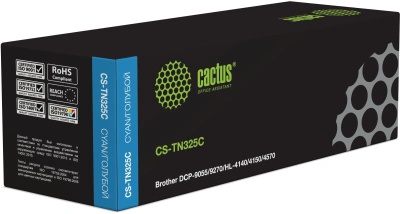 Картридж лазерный Cactus CS-TN325C TN-325C голубой (3500стр.) для Brother DCP-9055/9270/HL-4140/4150/4570