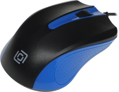 Мышь Оклик 225M черный/синий оптическая 1200dpi USB 3but (288233)