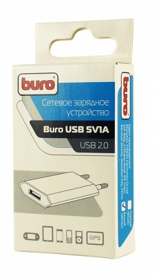 Сетевое зар./устр. Buro TJ-164w 1A универсальное белый