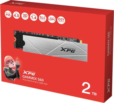 Накопитель SSD A-Data PCIe 4.0 x4 2TB AGAMMIXS60-2T-CS Gammix S60 XPG M.2 2280