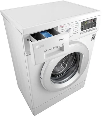 Стиральная машина LG F1296CDS0X класс: B загр.фронтальная макс.:6кг (с сушкой) белый инвертор