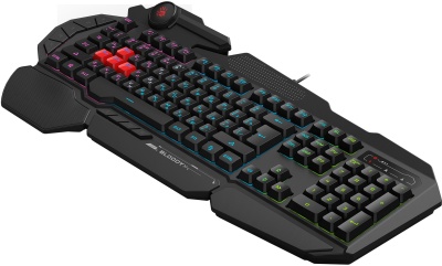 Клавиатура A4Tech B314 черный USB Multimedia for gamer LED (подставка для запястий) кабель 1.8м