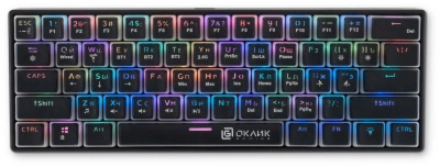 Клавиатура Оклик K763W механическая черный USB беспроводная BT/Radio Multimedia for gamer LED (1920548) кабель 1.5м