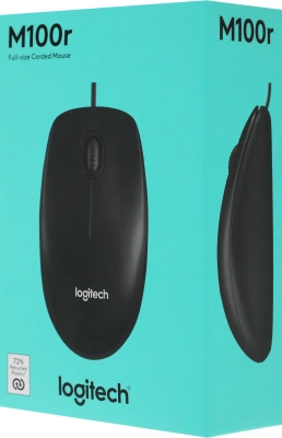 Мышь Logitech M100r черный оптическая 1000dpi USB 2but (910-006765)