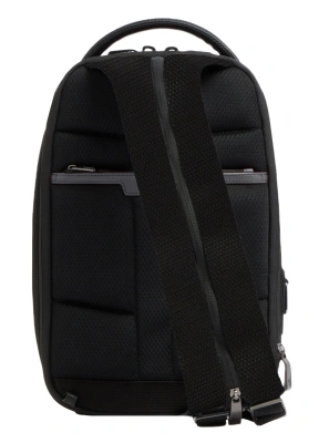 Рюкзак слинг мужской Piquadro Oberon CA7277W150/BLUS темно-синий нейлон/натур.кожа