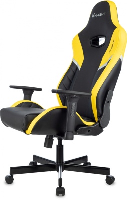 Кресло игровое Knight Thunder 5X черный/желтый экокожа крестов. металл