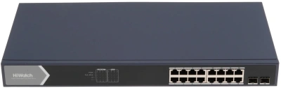Коммутатор HiWatch DS-S1816GP (L2) 16x100Мбит/с 1x1Гбит/с 16PoE 125W неуправляемый