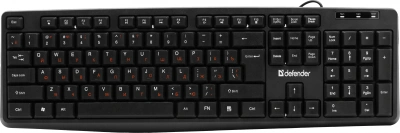 Клавиатура Defender HB-164 черный USB (45164) кабель 1.8м