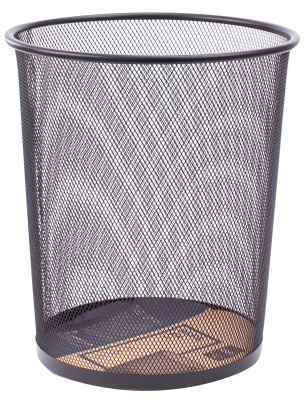 Корзина для бумаг Deli E9188 круглая 10л. мет.сетка черный (12 шт. в упаковке)