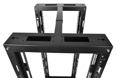 Стойка двухрамная ЦМО СТК-24.2-9005 24U 620ммX800мм направл.под закл.гайки 250кг черный