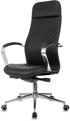 Кресло эргономичное Бюрократ CH-610SL-Lux черный экокожа крестов. металл хром