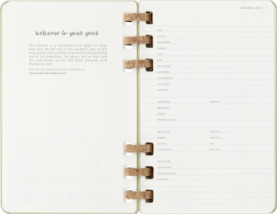 Еженедельник Moleskine ACADEMIC SPIRAL Large 150х210мм 200стр. спираль киви