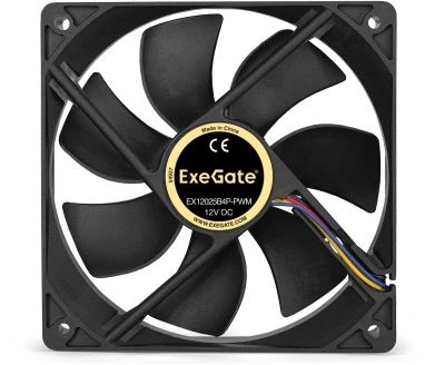 Вентилятор для корпуса Exegate EX283391RUS 120х120x25 черный 4-pin 25дБ OEM