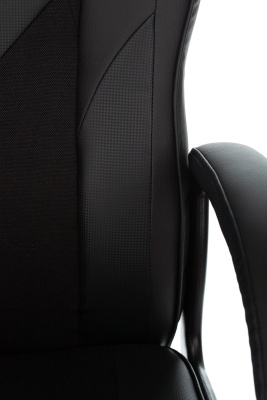 Кресло игровое Zombie Game 17 черный ткань/эко.кожа крестов. пластик