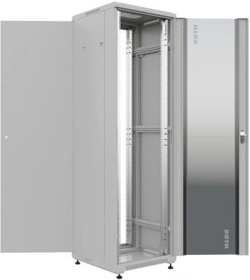 Шкаф коммутационный NTSS Премиум (NTSS-R18U6060GS) напольный 18U 600x600мм пер.дв.стекл металл 900кг серый 510мм 903мм IP20