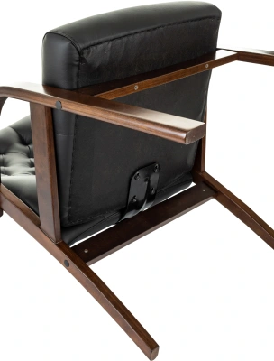 Кресло Бюрократ T-9928WALNUT-CF черный кожа на ножках дерево