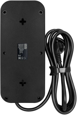 Сетевой фильтр Powercom SP-08 USB03AB 1.8м 1.8м (8 розеток) черный (коробка)