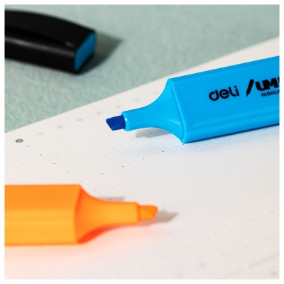 Набор текстовыделителей Deli EU366-MT Jumbo скошенный пиш. наконечник 1-5мм колпачок с клипом 6цв. ассорти пакет с европодвесом (6шт.)