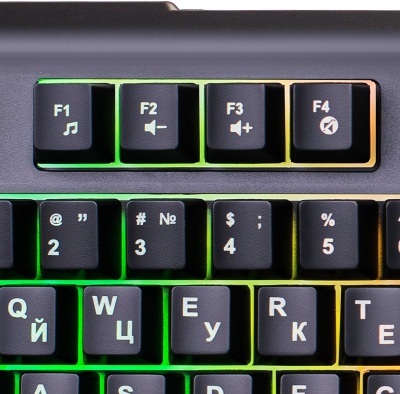 Клавиатура Оклик 717G BLACK DEATH черный/оранжевый USB Multimedia for gamer LED (476395) кабель 1.5м