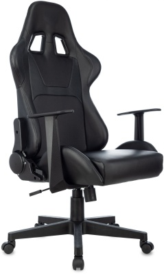 Кресло игровое Zombie Game Penta черный экокожа с подголов. крестов. пластик