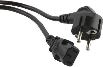 Шнур питания Hyperline PWC-IEC13-SHM-1.0-BK C13-Schuko проводник.:3x0.75мм2 1м 250В 10А (упак.:1шт) черный