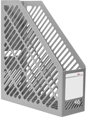 Лоток вертикальный Deli E9842 GREY 1отд. для бумаг серый пластик